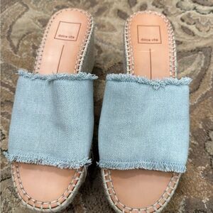 Dolce Vita Light Blue Espadrille Slides